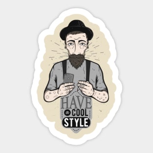 Cool Hipster Sticker